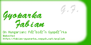 gyoparka fabian business card